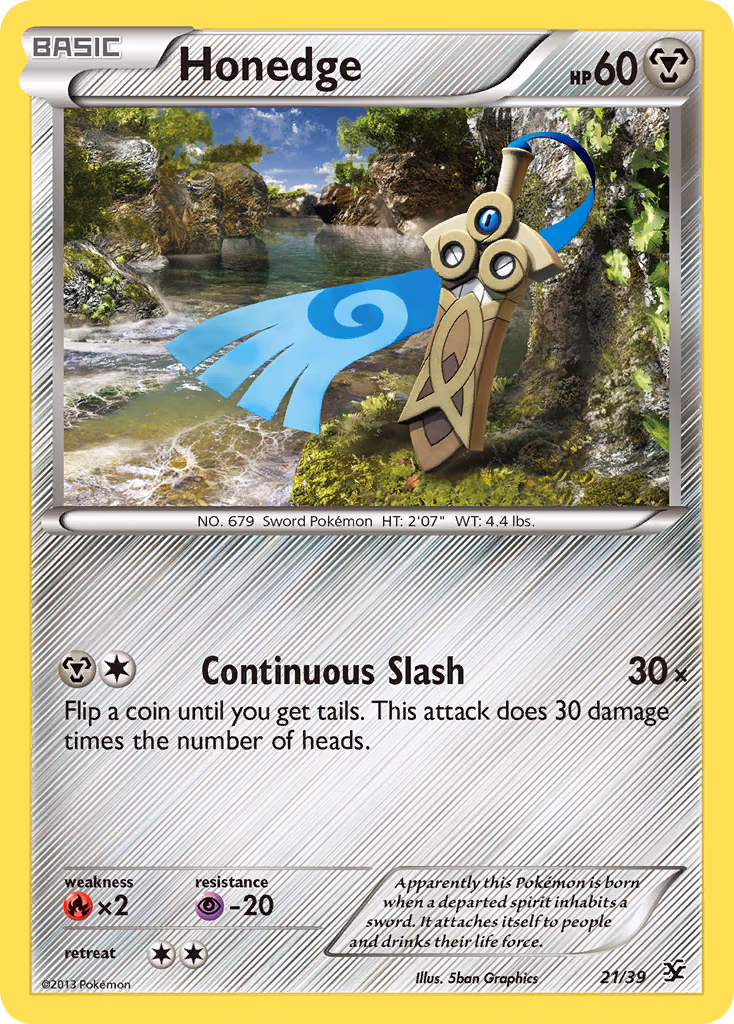 Honedge Pokemon card (21/39, Kalos Starter Set)