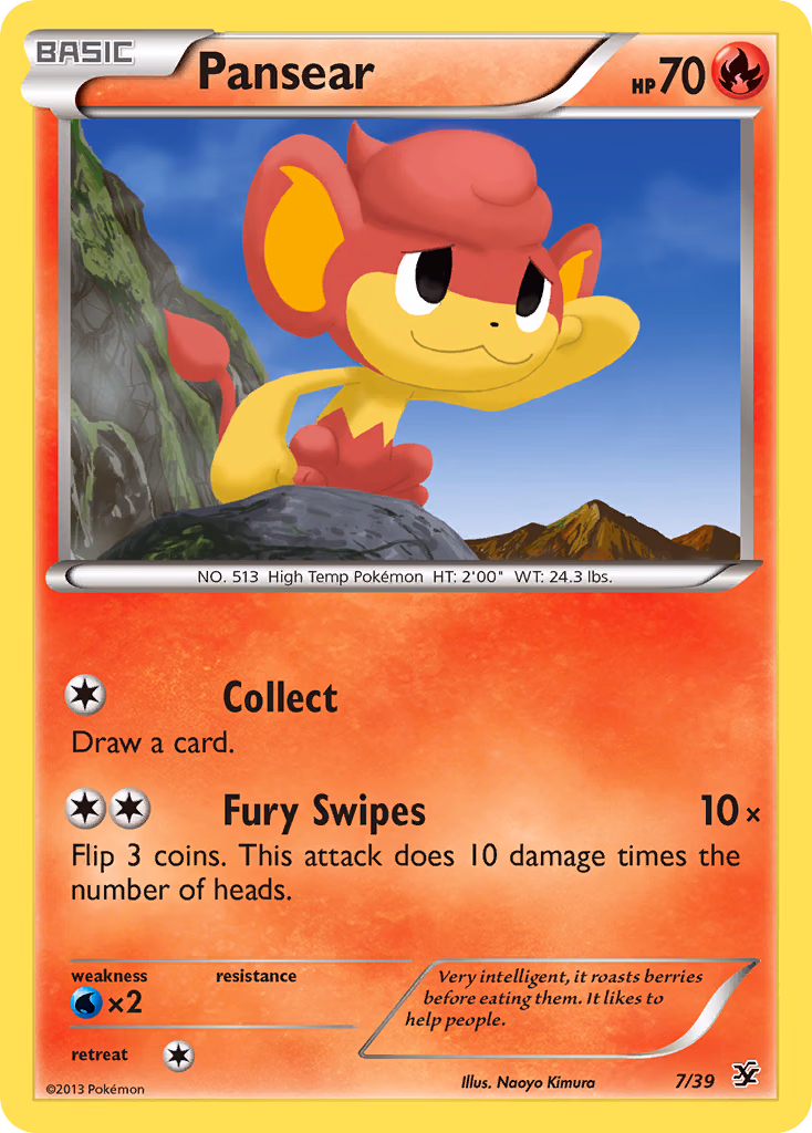 Pansear Pokemon card (7/39, Kalos Starter Set)