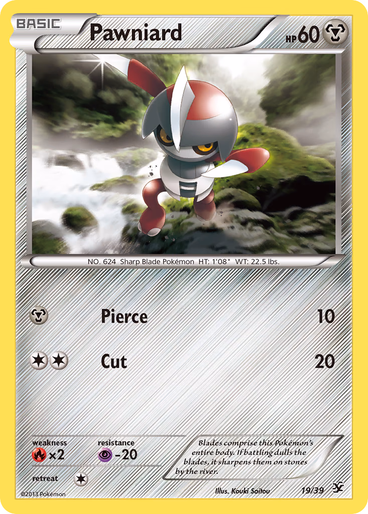 Pawniard Pokemon card (19/39, Kalos Starter Set)