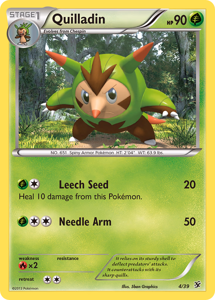 Quilladin Pokemon card (4/39, Kalos Starter Set)