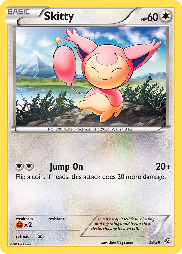 Skitty Pokemon card (28/39, Kalos Starter Set)