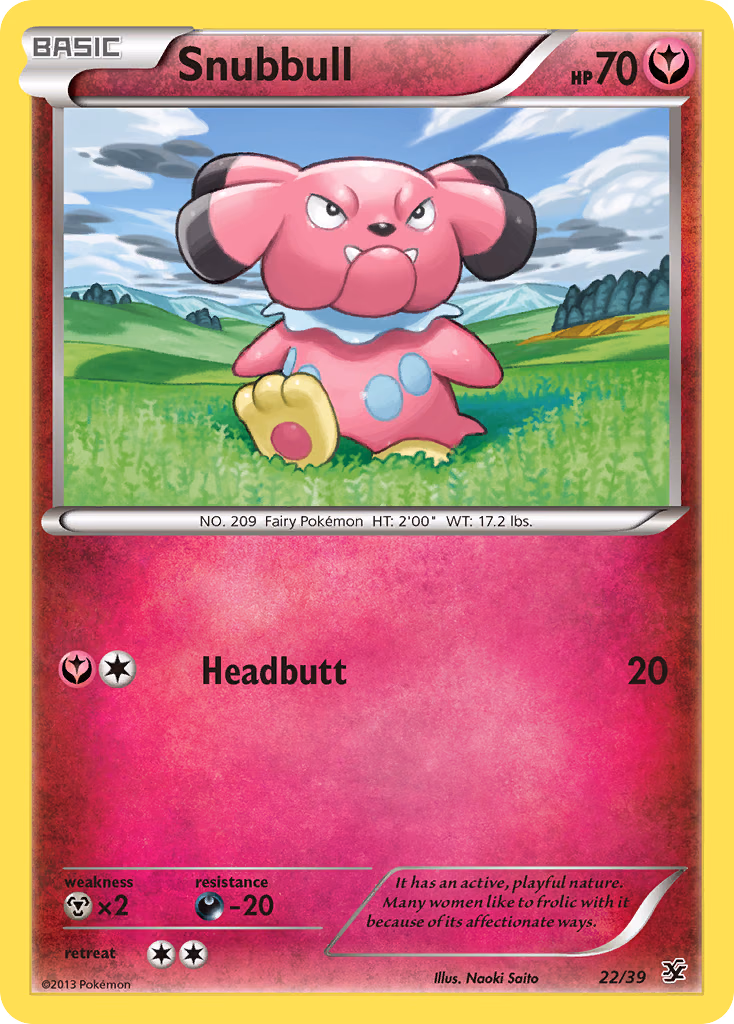 Snubbull Pokemon card (22/39, Kalos Starter Set)