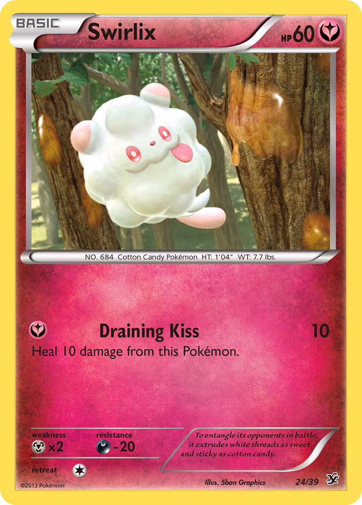 Swirlix Pokemon card (24/39, Kalos Starter Set)