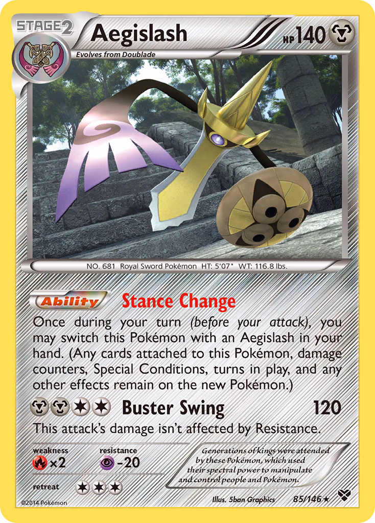 Aegislash Pokemon card (85/146, XY)