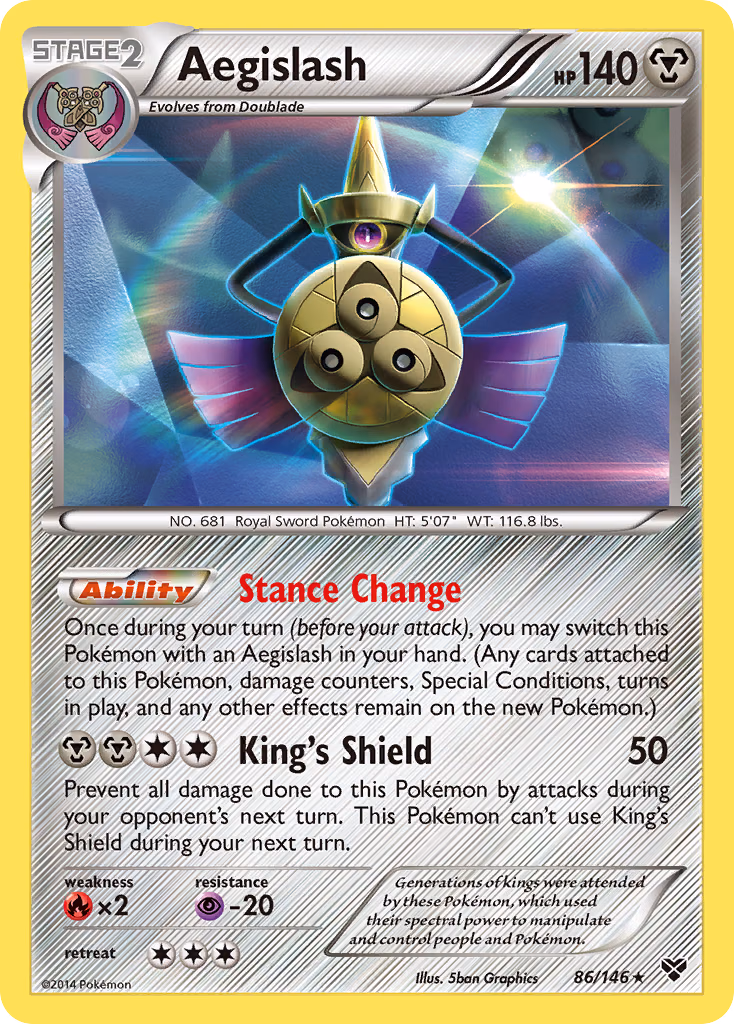 Aegislash Pokemon card (86/146, XY)