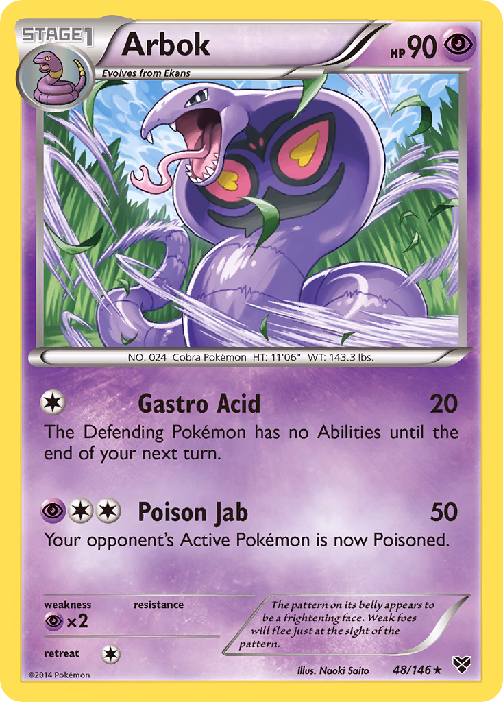 Arbok Pokemon card (48/146, XY)