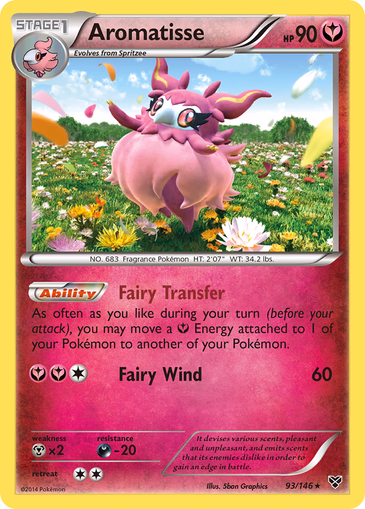 Aromatisse Pokemon card (93/146, XY)