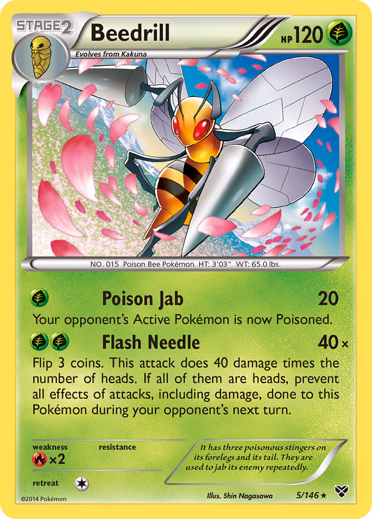 Beedrill Pokemon card (5/146, XY)
