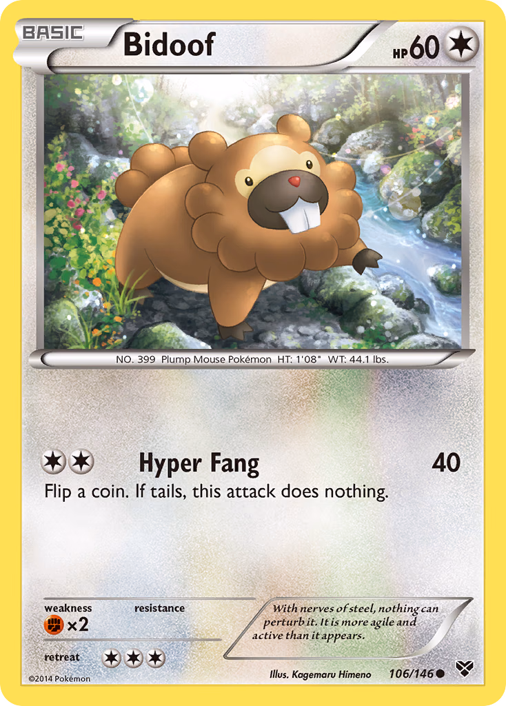 Bidoof Pokemon card (106/146, XY)
