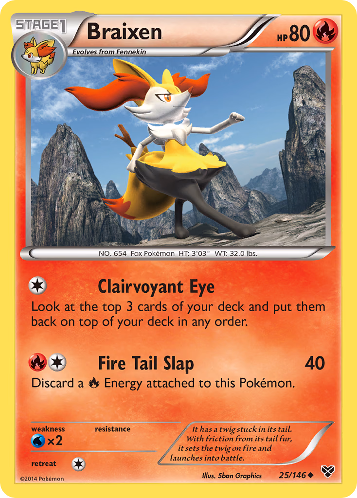 Braixen Pokemon card (25/146, XY)