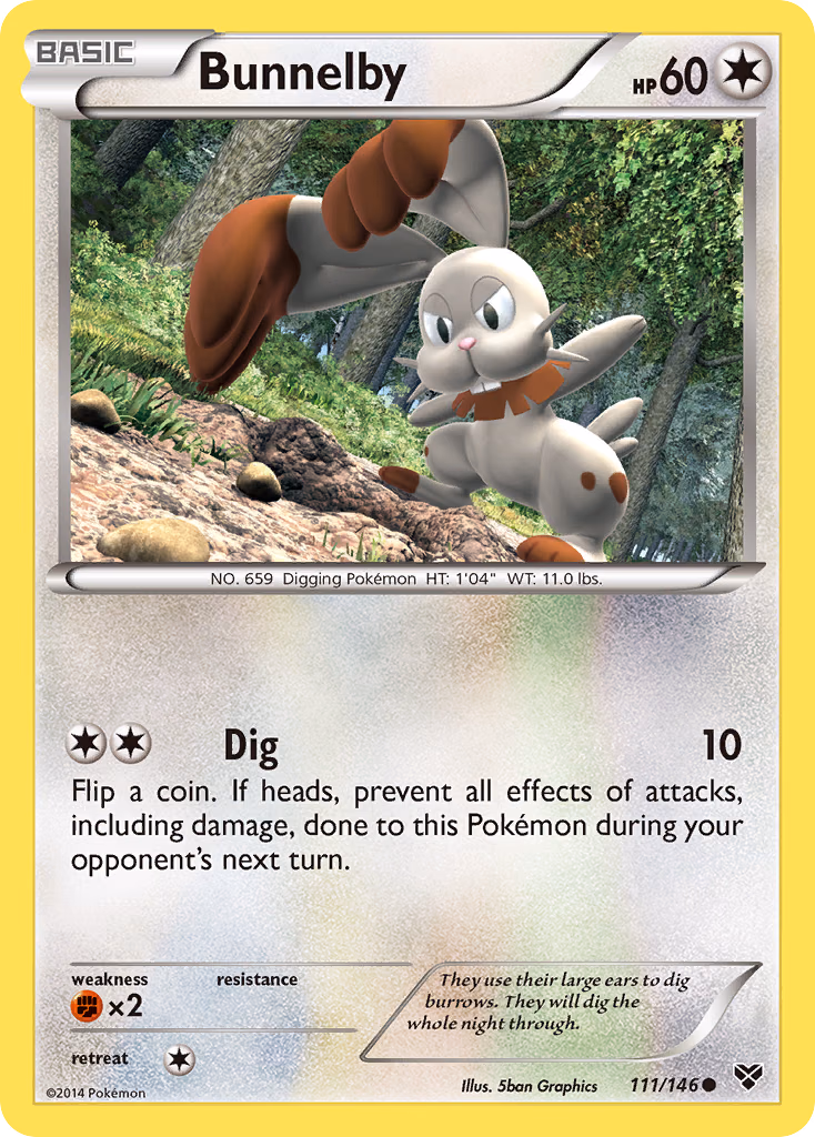 Bunnelby Pokemon card (111/146, XY)