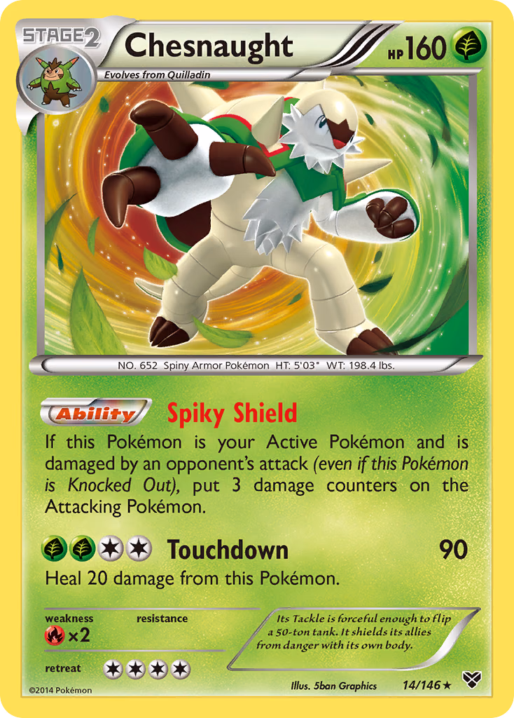 Chesnaught Pokemon card (14/146, XY)