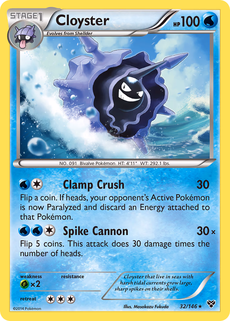 Cloyster Pokemon card (32/146, XY)