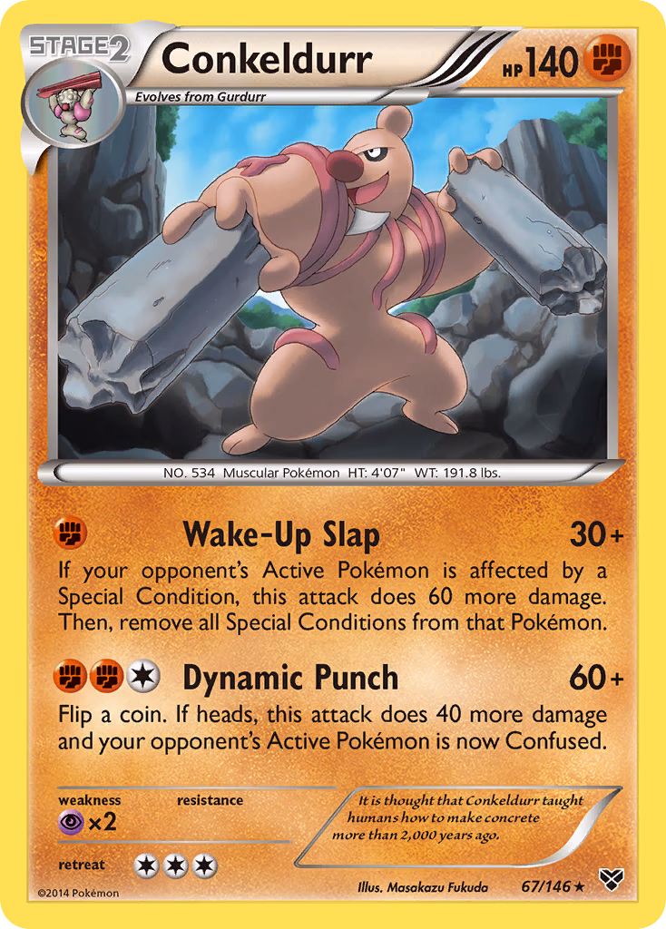 Conkeldurr Pokemon card (67/146, XY)