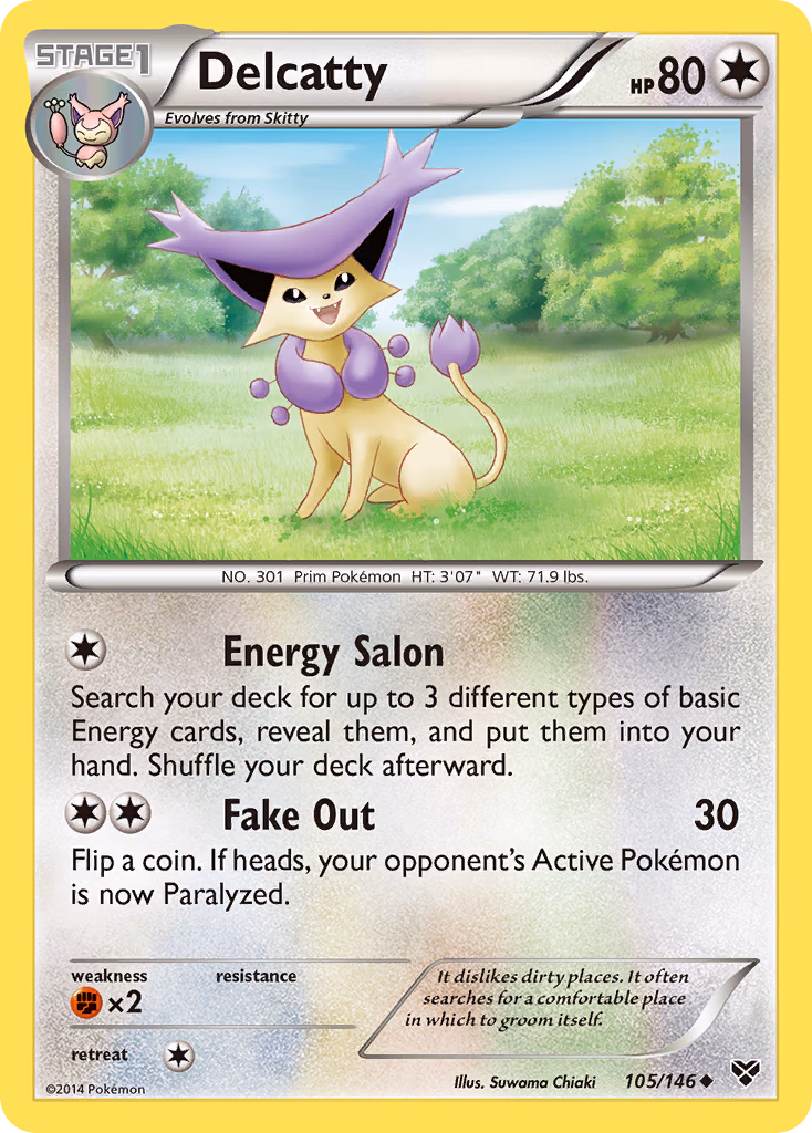 Delcatty Pokemon card (105/146, XY)