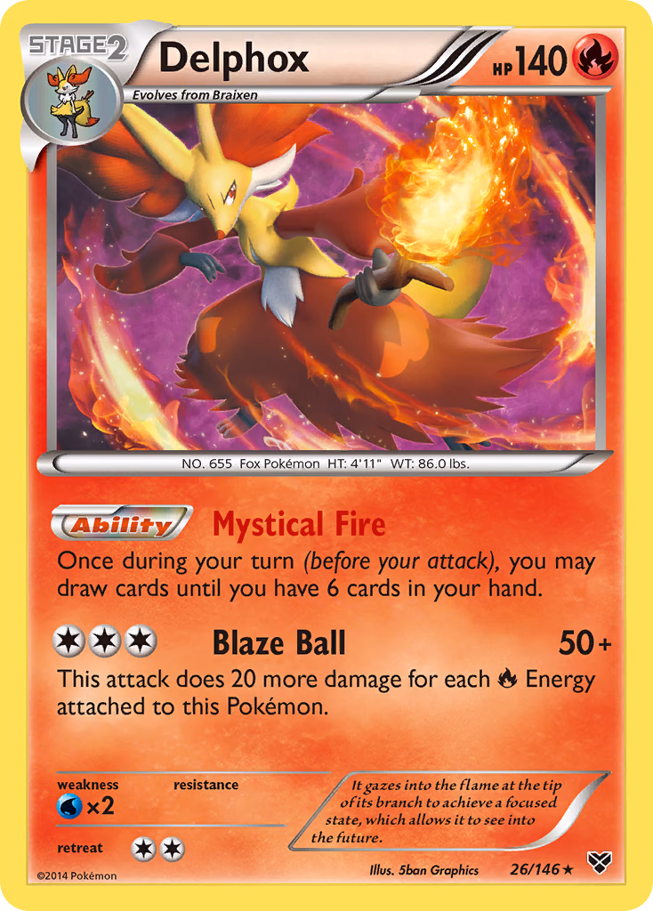 Delphox Pokemon card (26/146, XY)