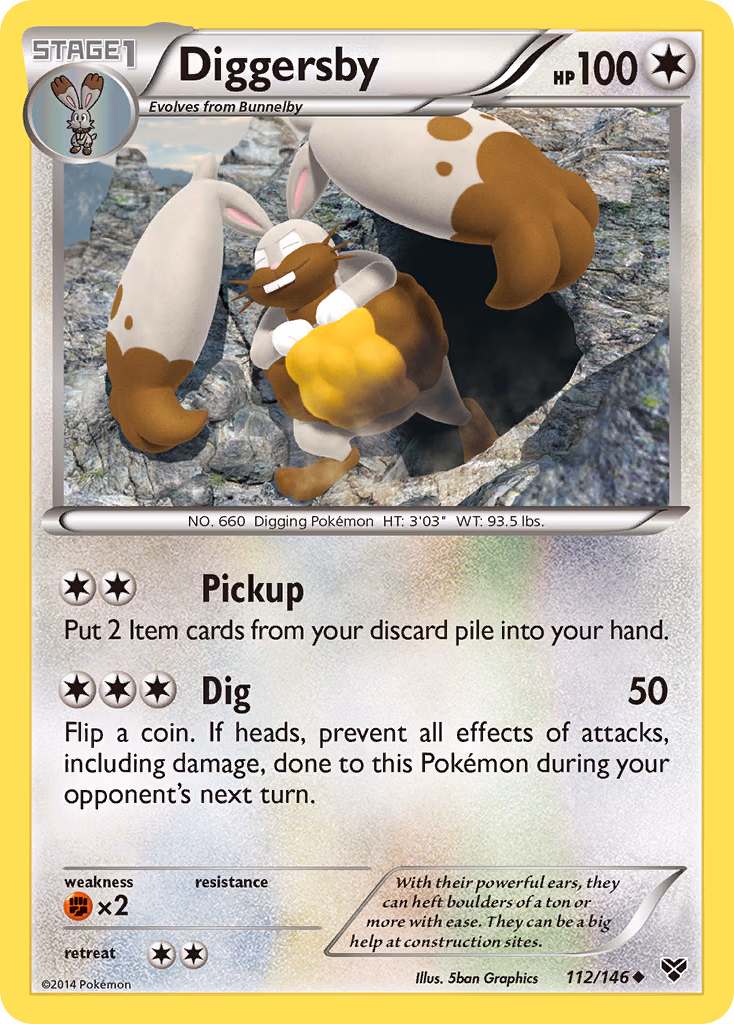 Diggersby Pokemon card (112/146, XY)