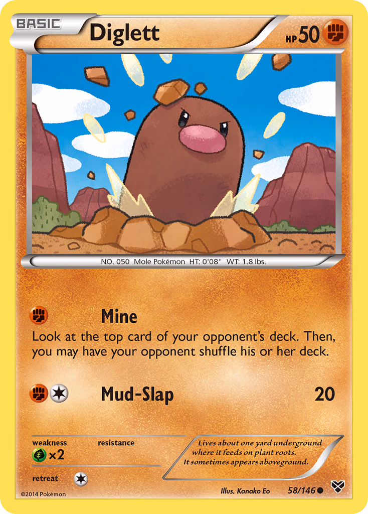 Diglett Pokemon card (58/146, XY)