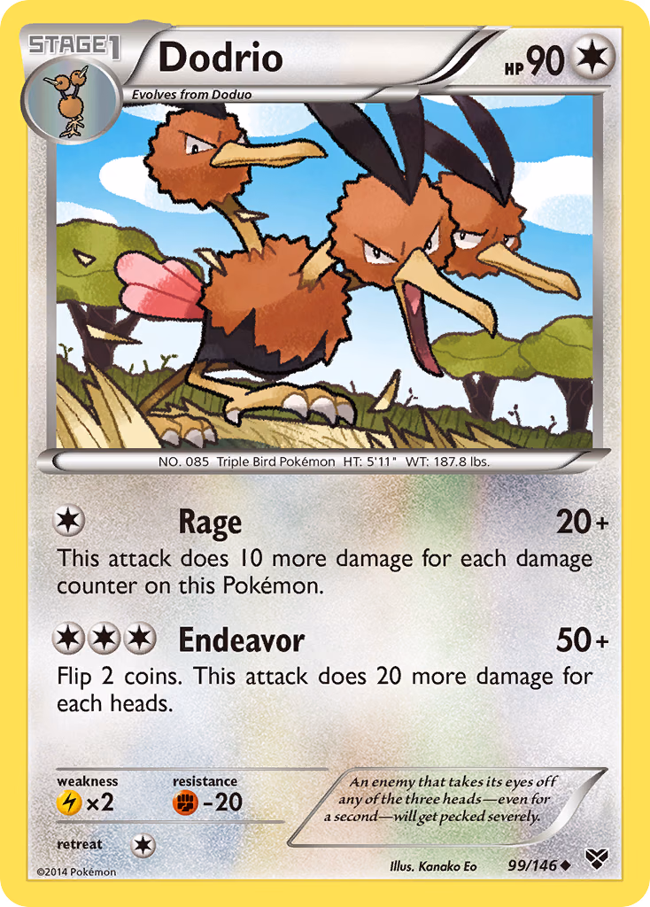 Dodrio Pokemon card (99/146, XY)