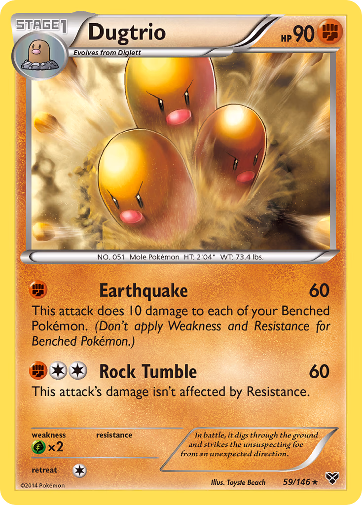 Dugtrio Pokemon card (59/146, XY)