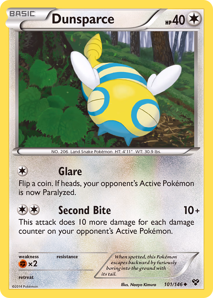 Dunsparce Pokemon card (101/146, XY)