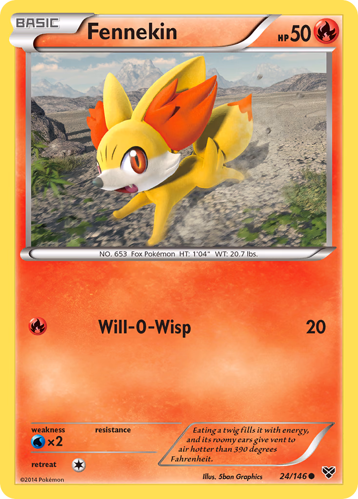 Fennekin Pokemon card (24/146, XY)