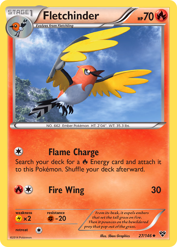 Fletchinder Pokemon card (27/146, XY)