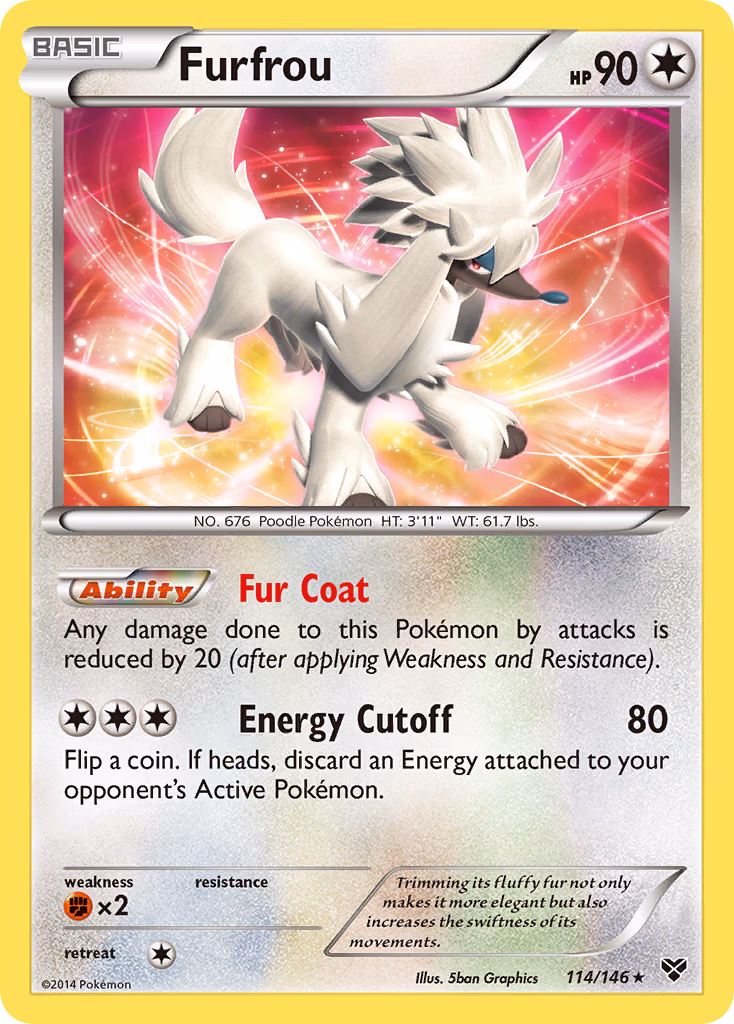 Furfrou Pokemon card (114/146, XY)
