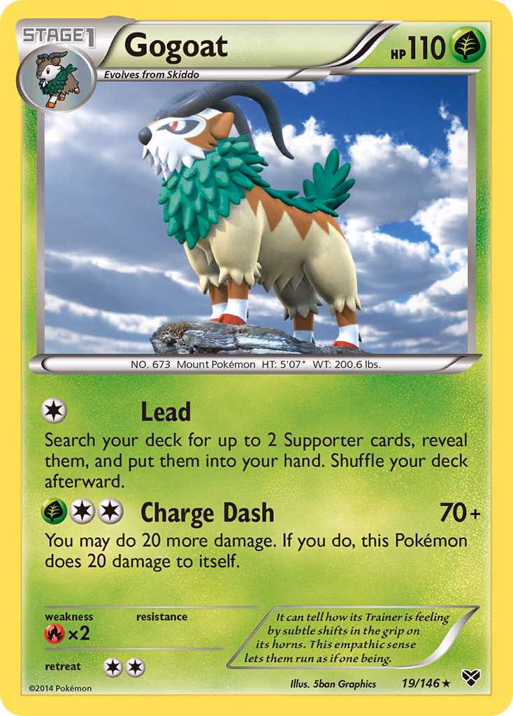 Gogoat Pokemon card (19/146, XY)
