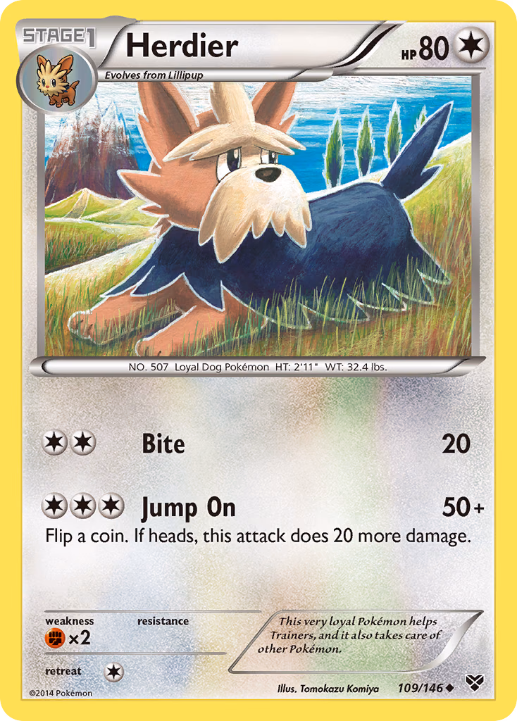 Herdier Pokemon card (109/146, XY)