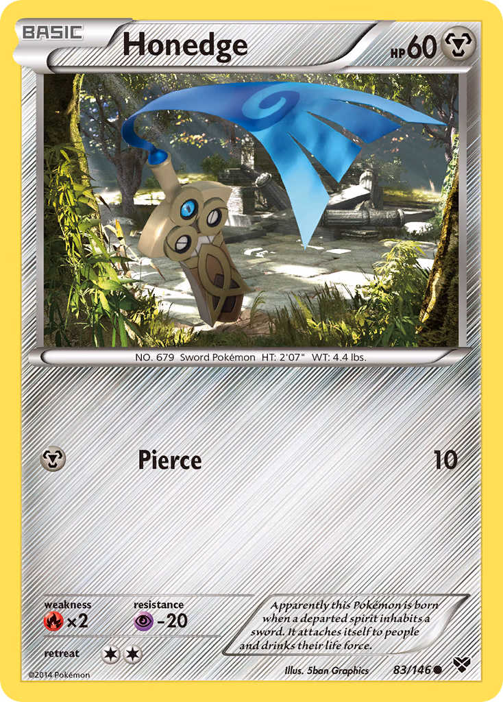 Honedge Pokemon card (83/146, XY)