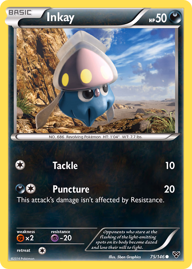 Inkay Pokemon card (75/146, XY)