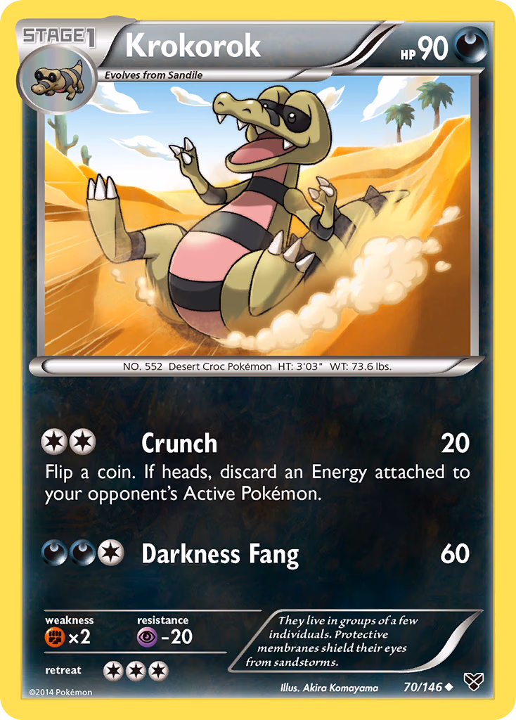 Krokorok Pokemon card (70/146, XY)