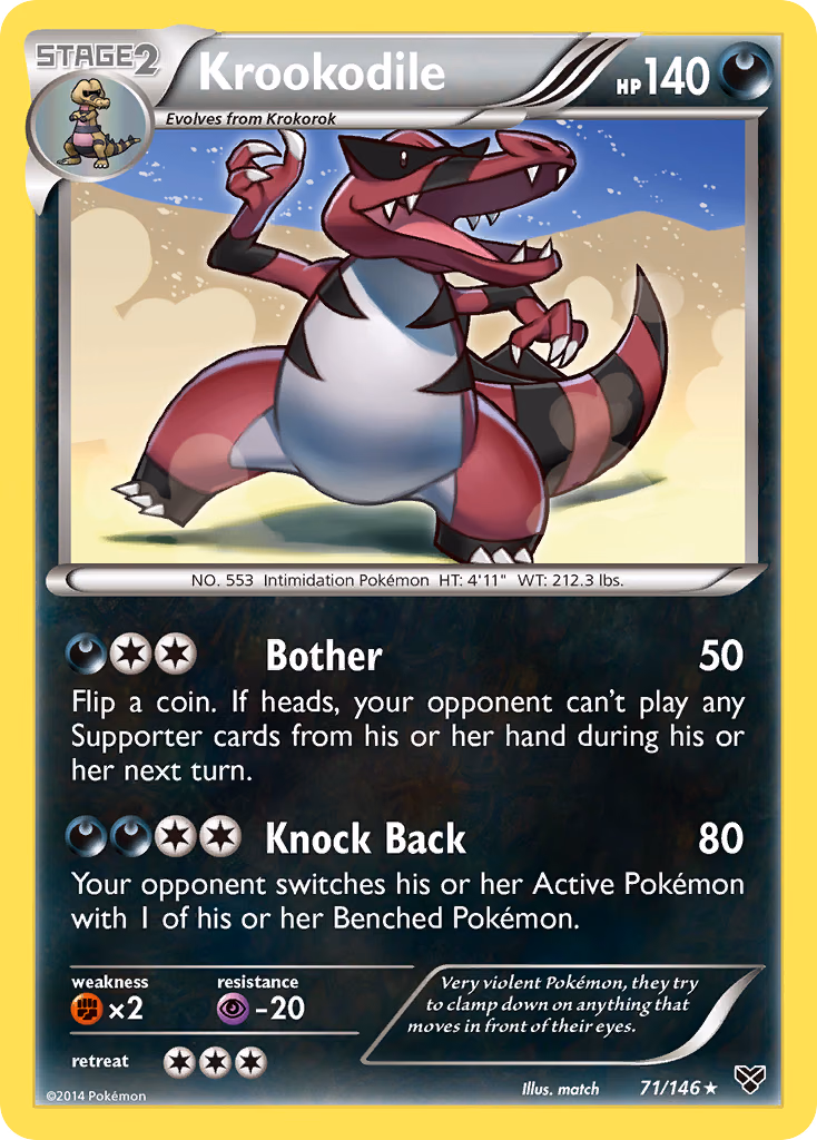 Krookodile Pokemon card (71/146, XY)