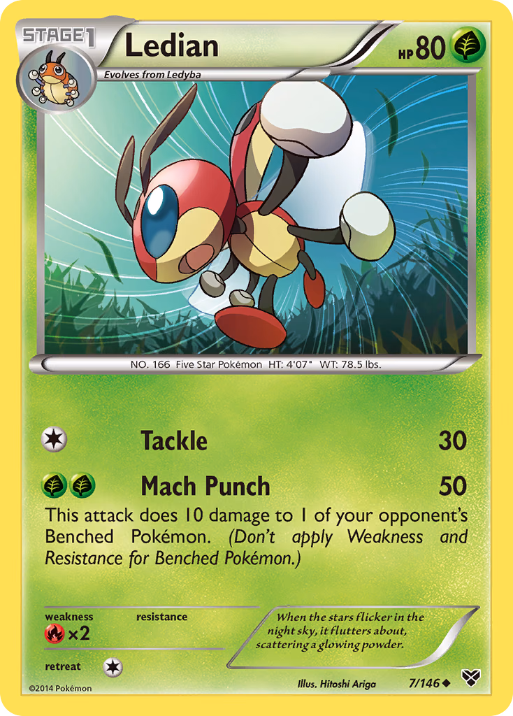 Ledian Pokemon card (7/146, XY)