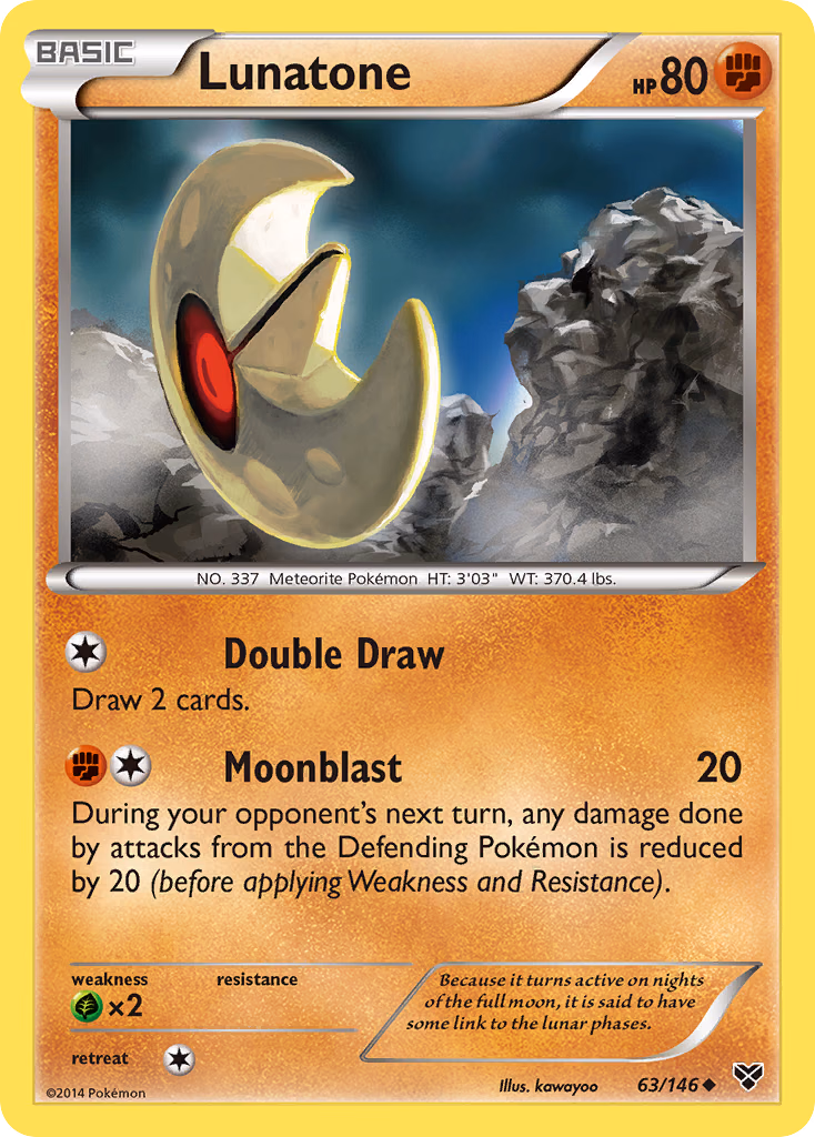 Lunatone Pokemon card (63/146, XY)