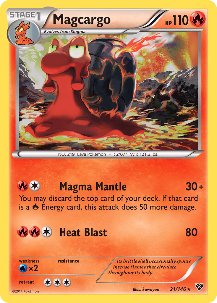 Magcargo Pokemon card (21/146, XY)