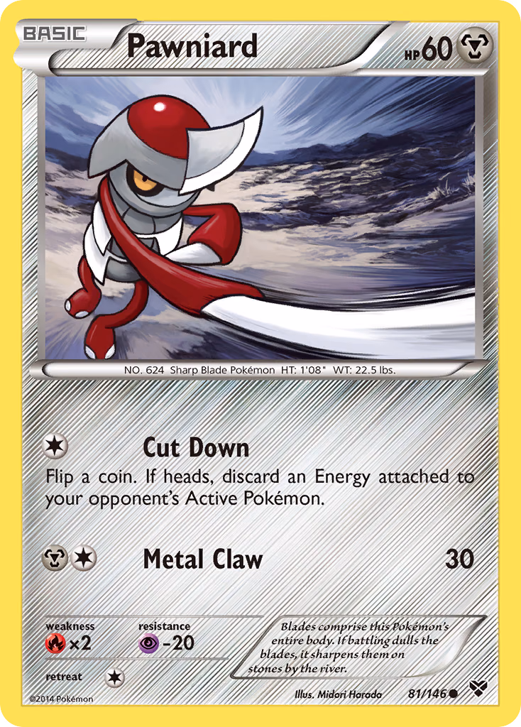 Pawniard Pokemon card (81/146, XY)