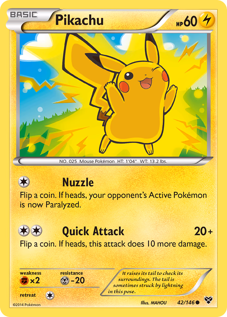 Pikachu Pokemon card (42/146, XY)