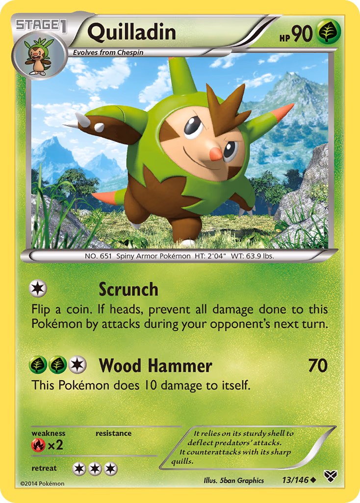 Quilladin Pokemon card (13/146, XY)