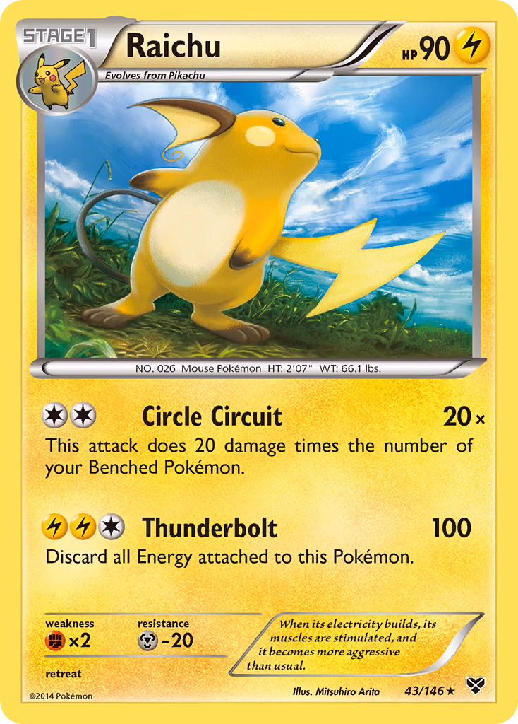 Raichu Pokemon card (43/146, XY)