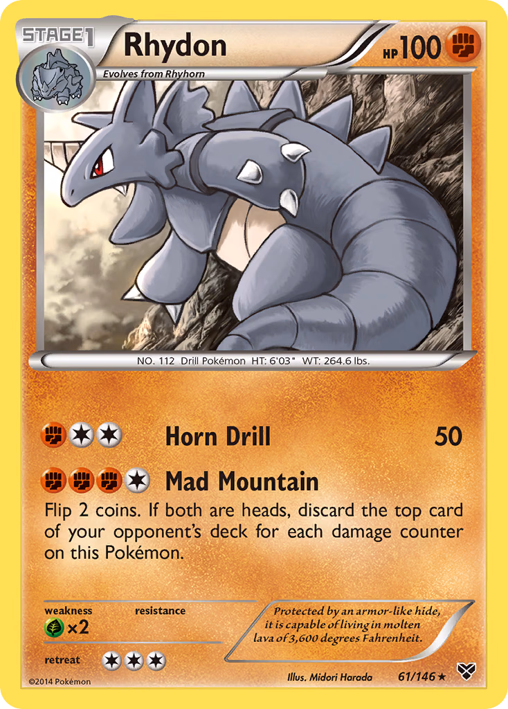 Rhydon Pokemon card (61/146, XY)
