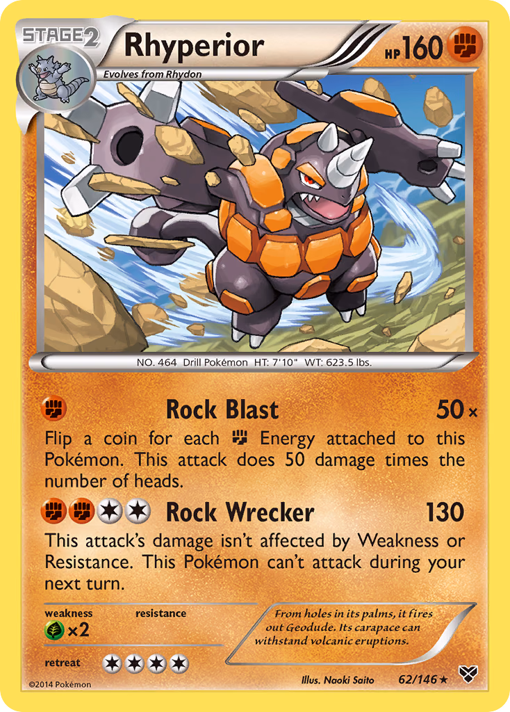 Rhyperior Pokemon card (62/146, XY)