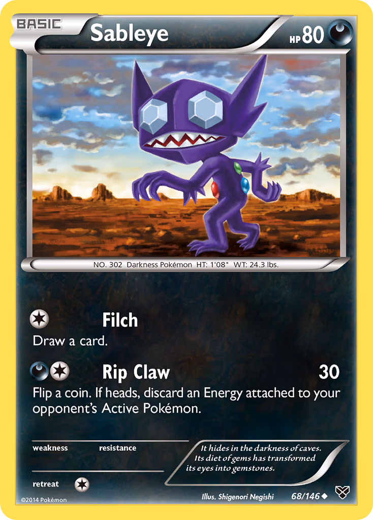 Sableye Pokemon card (68/146, XY)