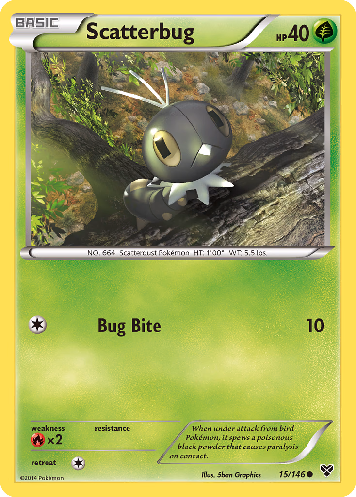 Scatterbug Pokemon card (15/146, XY)