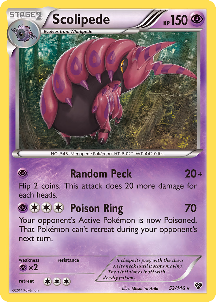 Scolipede Pokemon card (53/146, XY)