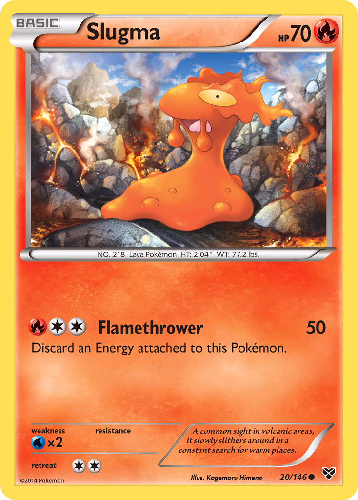 Slugma Pokemon card (20/146, XY)