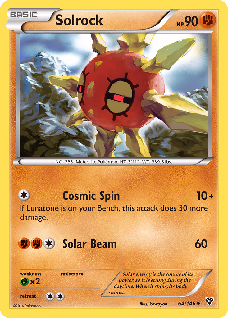 Solrock Pokemon card (64/146, XY)