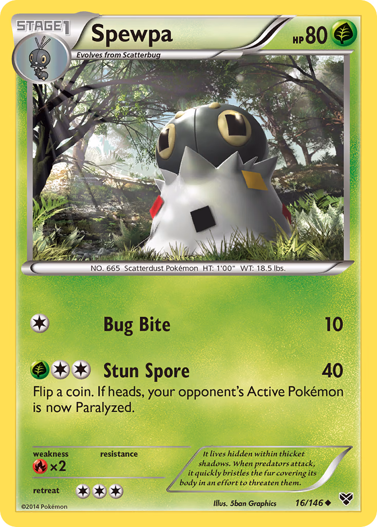 Spewpa Pokemon card (16/146, XY)