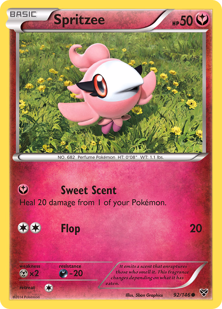 Spritzee Pokemon card (92/146, XY)